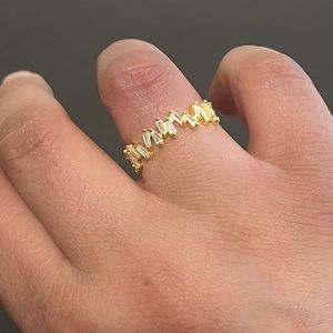 NEW Gold-Plated 925 Sterling Silver Cubic Zirconia Ring